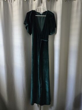 Baltic Born Emerald Green Velvet Wrap Maxi Dress